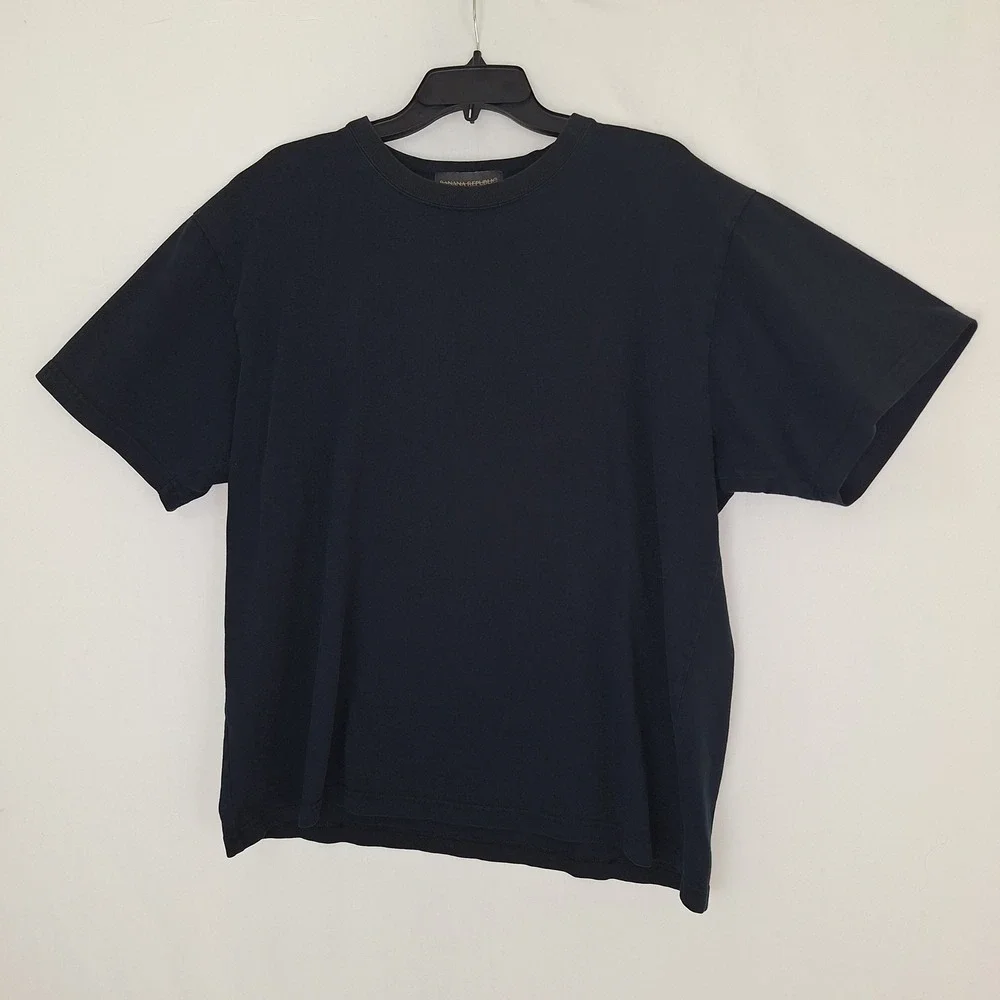 Vintage VTG 100% Cotton Quiet Luxury Banana Republic Minimalist Black T-Shirt XL